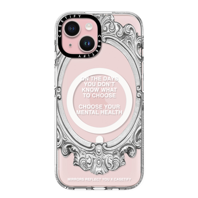 Mirrors Reflect You x CASETiFY iPhone 15 Case Quote,Typography Clear Clear Case MagSafe Compatible Choose Your Mental Health Mother's Day Mirrors Reflect You x CASETiFY iPhone 15 Case Quote,Typography Clear Clear Case MagSafe Compatible Choose Your Mental Health Mother's Day