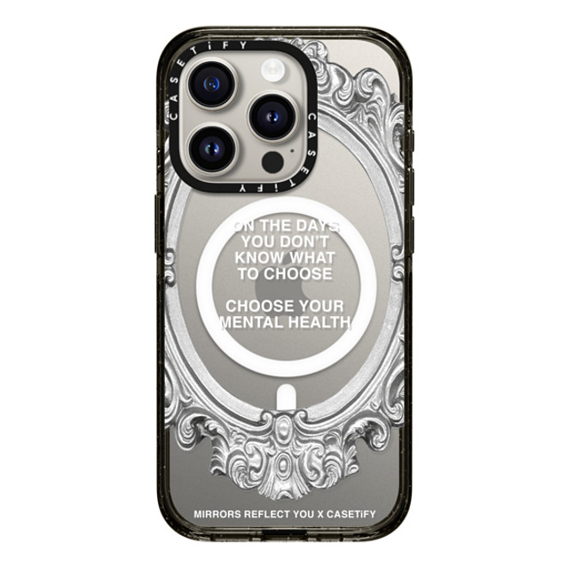 Mirrors Reflect You x CASETiFY iPhone 15 Pro ケース Quote,Typography ブラック インパクトケース MagSafe対応 Choose Your Mental Health Father's Day Mirrors Reflect You x CASETiFY iPhone 15 Pro ケース Quote,Typography ブラック インパクトケース MagSafe対応 Choose Your Mental Health Father's Day