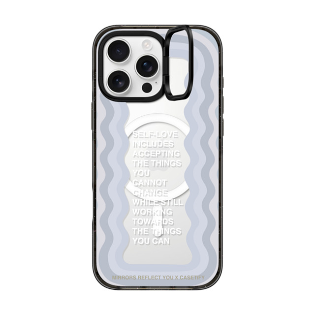 Mirrors Reflect You x CASETiFY iPhone 16 Pro Max ケース ブラック インパクトリングスタンドケース MagSafe対応 Self-Love