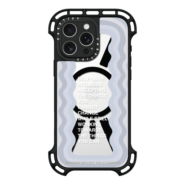 Mirrors Reflect You x CASETiFY iPhone 16 Pro Max ケース ブラック ウルトラ バウンスケース MagSafe対応 Self-Love