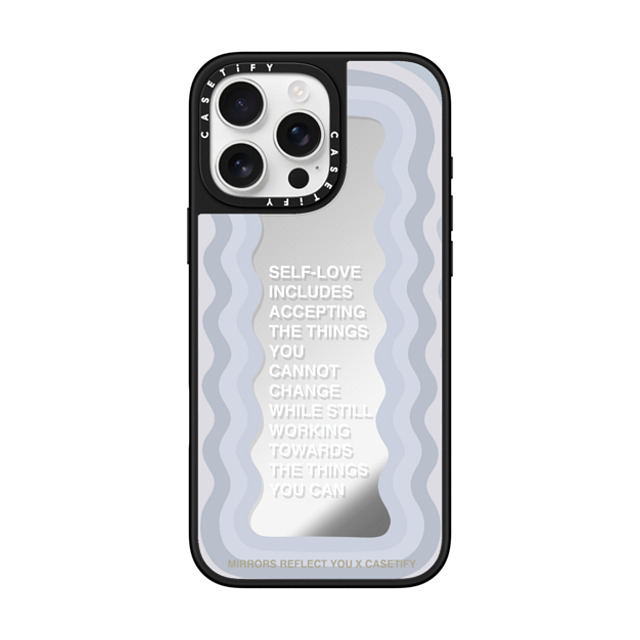 Mirrors Reflect You x CASETiFY iPhone 16 Pro Max ケース Silver on Black ミラーケース MagSafe対応 Self-Love