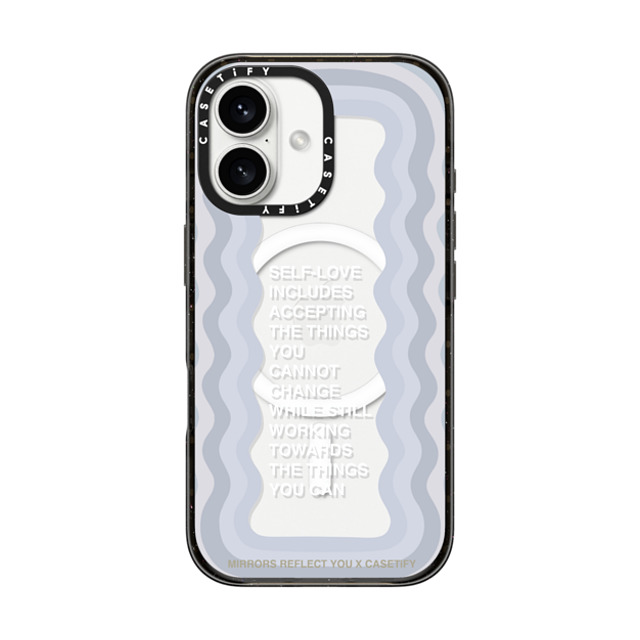 Mirrors Reflect You x CASETiFY iPhone 16 ケース ブラック インパクトケース MagSafe対応 Self-Love