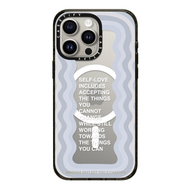 Mirrors Reflect You x CASETiFY iPhone 15 Pro Max ケース ブラック インパクトケース MagSafe対応 Self-Love