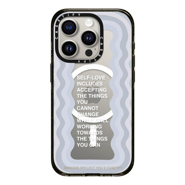 Mirrors Reflect You x CASETiFY iPhone 15 Pro ケース ブラック インパクトケース MagSafe対応 Self-Love