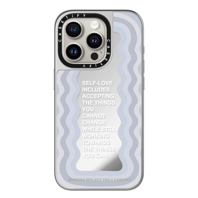 Mirrors Reflect You x CASETiFY iPhone 15 Pro Case Quote,Typography シルバー (シルバーバンパー) ミラーケース MagSafe対応 Self-Love Mother's Day Mirrors Reflect You x CASETiFY iPhone 15 Pro Case Quote,Typography シルバー (シルバーバンパー) ミラーケース MagSafe対応 Self-Love Mother's Day
