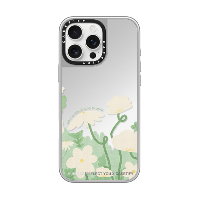 Mirrors Reflect You x CASETiFY iPhone 16 Pro Max Case シルバー (シルバーバンパー) ミラーケース MagSafe対応 Time To Grow Mirrors Reflect You x CASETiFY iPhone 16 Pro Max Case シルバー (シルバーバンパー) ミラーケース MagSafe対応 Time To Grow