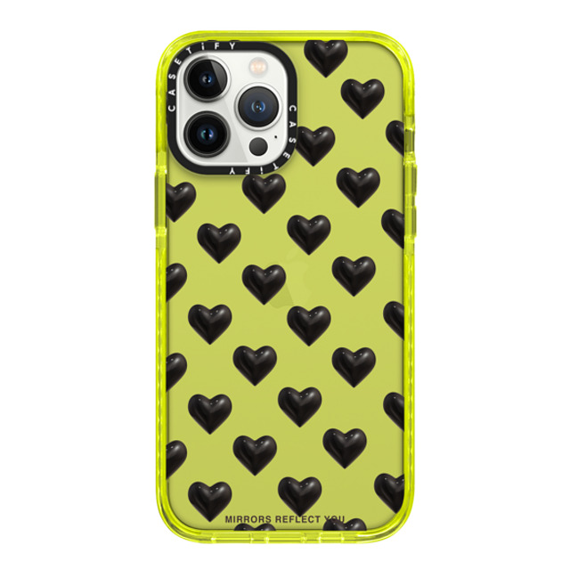 Mirrors Reflect You x CASETiFY iPhone 13 Pro Max Case Quote,Typography ネオン イエロー インパクトケース black hearts Mother's Day Mirrors Reflect You x CASETiFY iPhone 13 Pro Max Case Quote,Typography ネオン イエロー インパクトケース black hearts Mother's Day