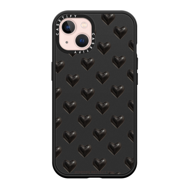 Mirrors Reflect You x CASETiFY iPhone 13 ケース マットブラック インパクトケース MagSafe対応 black hearts