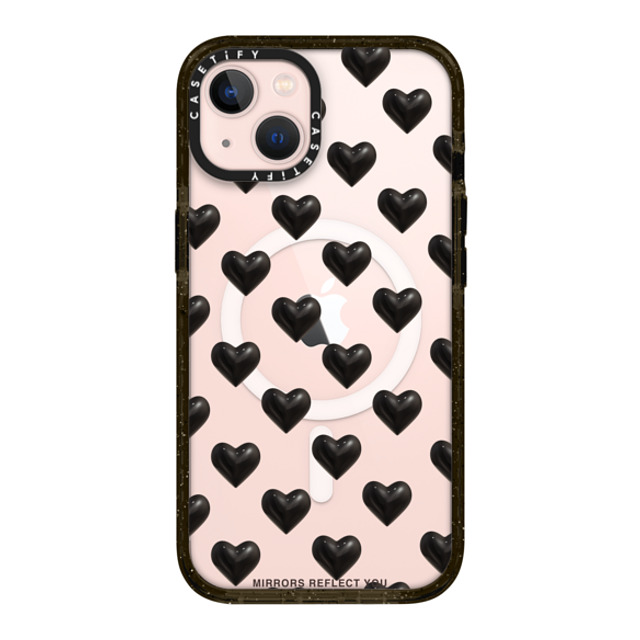 Mirrors Reflect You x CASETiFY iPhone 13 ケース ブラック インパクトケース MagSafe対応 black hearts