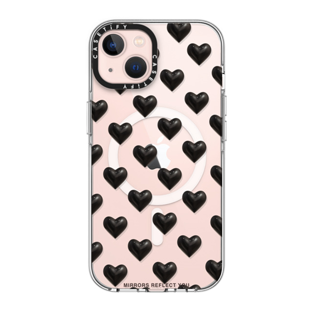 Mirrors Reflect You x CASETiFY iPhone 13 ケース クリア クリア ケース MagSafe対応 black hearts