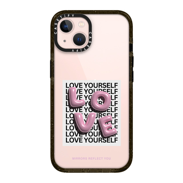 Mirrors Reflect You x CASETiFY iPhone 13 ケース ブラック インパクトケース LOVE