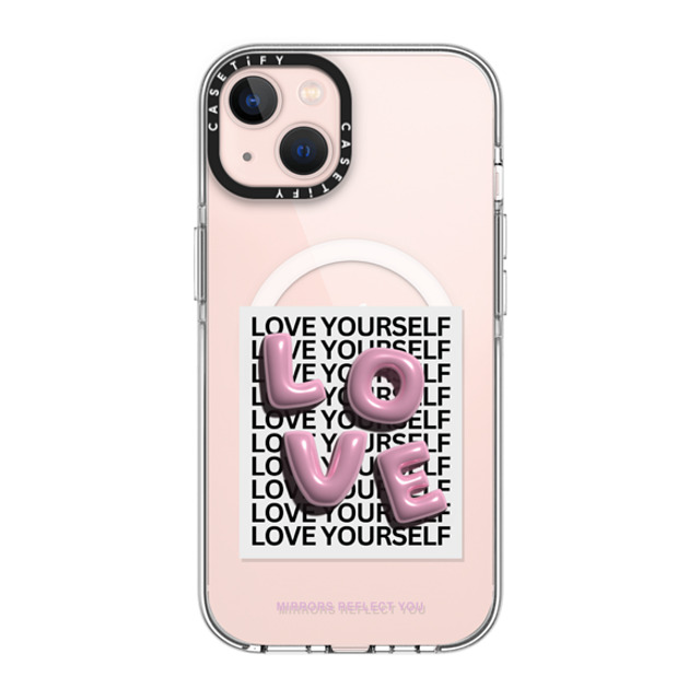 Mirrors Reflect You x CASETiFY iPhone 13 ケース クリア クリア ケース MagSafe対応 LOVE