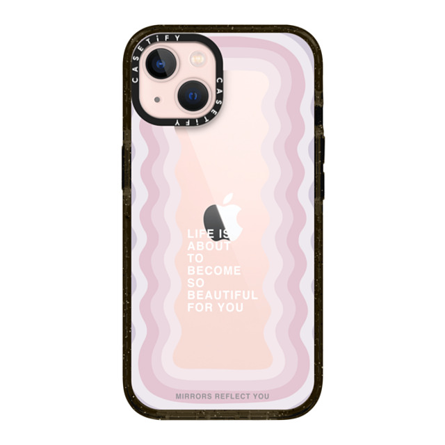 Mirrors Reflect You x CASETiFY iPhone 13 ケース ブラック インパクトケース life is beautiful