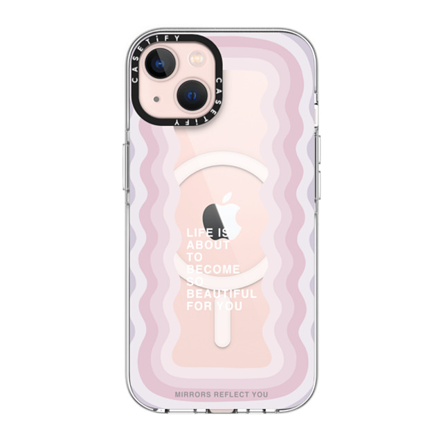 Mirrors Reflect You x CASETiFY iPhone 13 ケース クリア クリア ケース MagSafe対応 life is beautiful