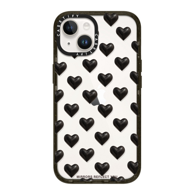 Mirrors Reflect You x CASETiFY iPhone 14 ケース ブラック インパクトケース black hearts