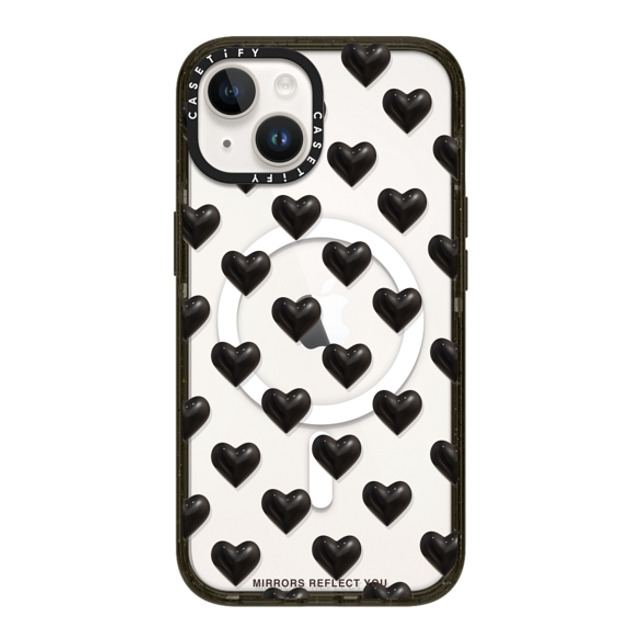 Mirrors Reflect You x CASETiFY iPhone 14 ケース ブラック インパクトケース MagSafe対応 black hearts