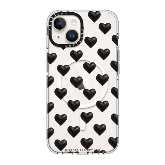 Mirrors Reflect You x CASETiFY iPhone 14 ケース クリア クリア ケース MagSafe対応 black hearts