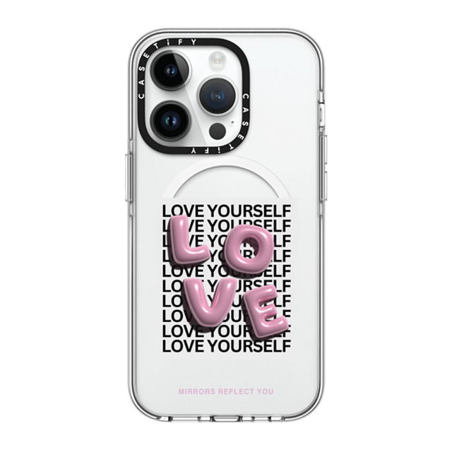 Mirrors Reflect You x CASETiFY iPhone 14 Pro ケース クリア クリア ケース MagSafe対応 LOVE