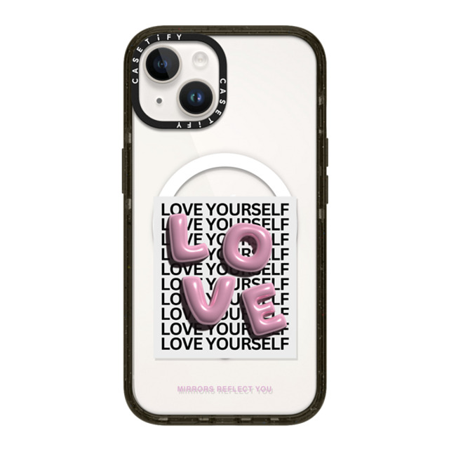 Mirrors Reflect You x CASETiFY iPhone 14 ケース ブラック インパクトケース MagSafe対応 LOVE