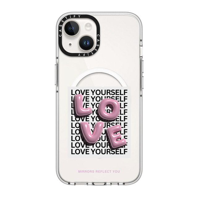 Mirrors Reflect You x CASETiFY iPhone 14 ケース クリア クリア ケース MagSafe対応 LOVE