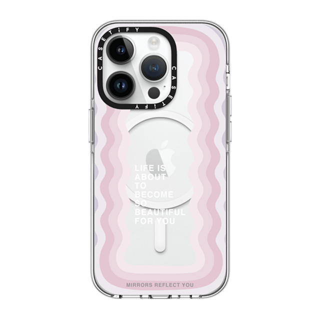 Mirrors Reflect You x CASETiFY iPhone 14 Pro ケース クリア クリア ケース MagSafe対応 life is beautiful