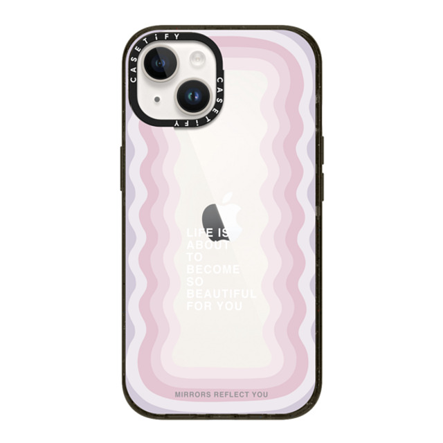 Mirrors Reflect You x CASETiFY iPhone 14 ケース ブラック インパクトケース life is beautiful