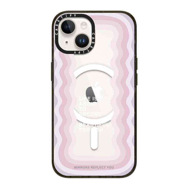 Mirrors Reflect You x CASETiFY iPhone 14 ケース ブラック インパクトケース MagSafe対応 life is beautiful