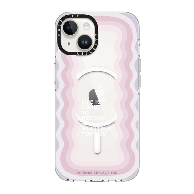 Mirrors Reflect You x CASETiFY iPhone 14 Case Clear Clear Case MagSafe Compatible life is beautiful Mirrors Reflect You x CASETiFY iPhone 14 Case Clear Clear Case MagSafe Compatible life is beautiful