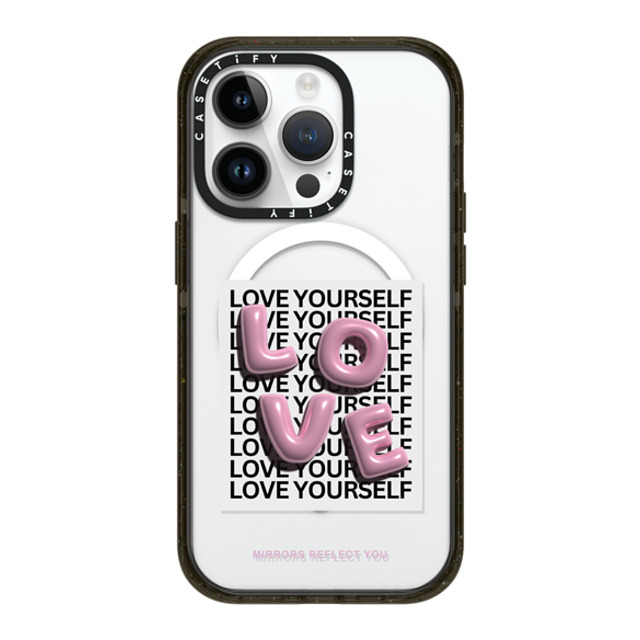 Mirrors Reflect You x CASETiFY iPhone 14 Pro ケース ブラック インパクトケース MagSafe対応 LOVE