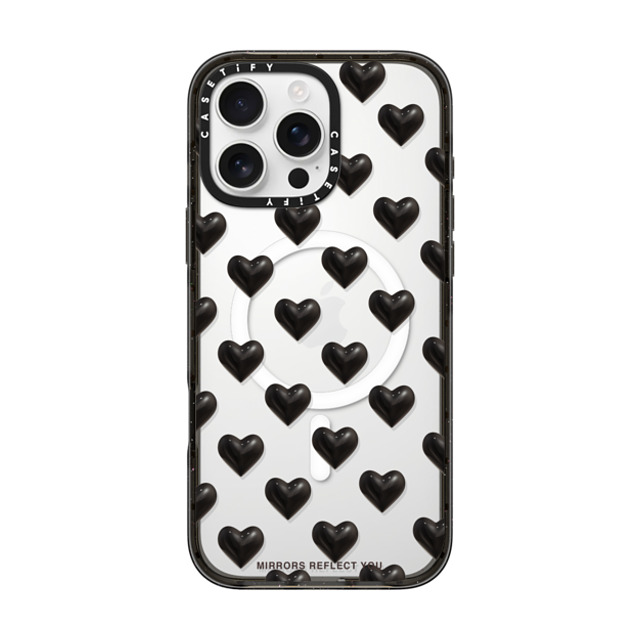 Mirrors Reflect You x CASETiFY iPhone 16 Pro Max ケース ブラック インパクトケース MagSafe対応 black hearts