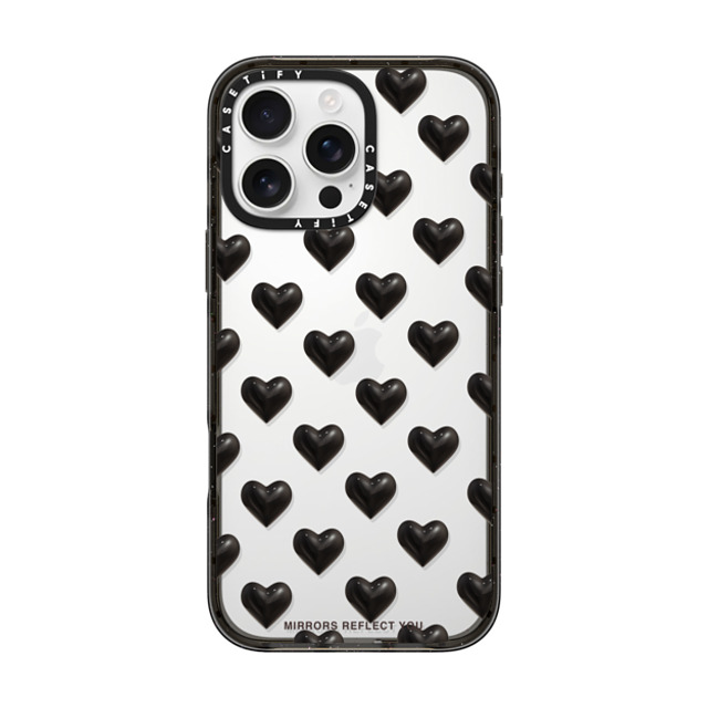 Mirrors Reflect You x CASETiFY iPhone 16 Pro Max ケース ブラック インパクトケース black hearts