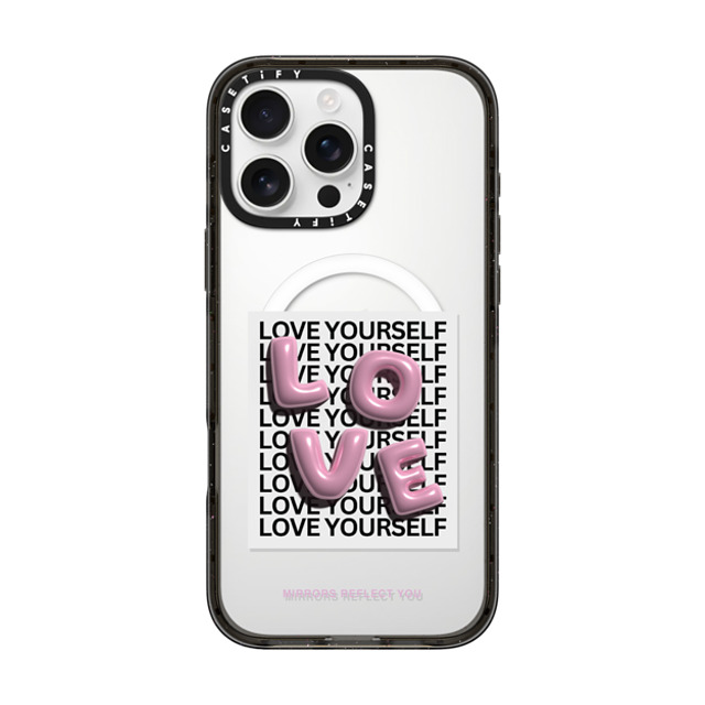 Mirrors Reflect You x CASETiFY iPhone 16 Pro Max ケース ブラック インパクトケース MagSafe対応 LOVE