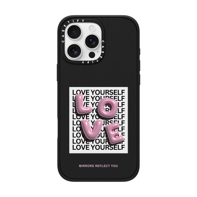 Mirrors Reflect You x CASETiFY iPhone 16 Pro Max ケース マットブラック インパクトケース LOVE