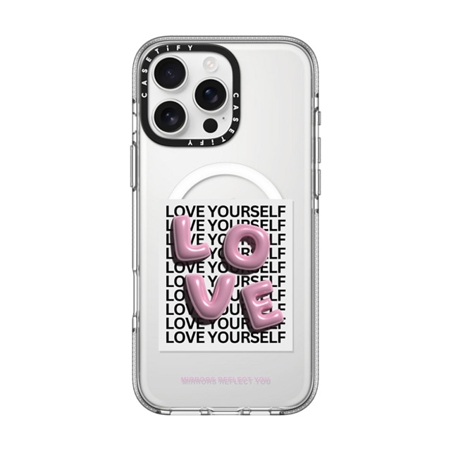 Mirrors Reflect You x CASETiFY iPhone 16 Pro Max ケース クリア クリア ケース MagSafe対応 LOVE