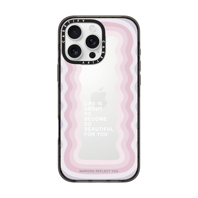 Mirrors Reflect You x CASETiFY iPhone 16 Pro Max ケース ブラック インパクトケース life is beautiful