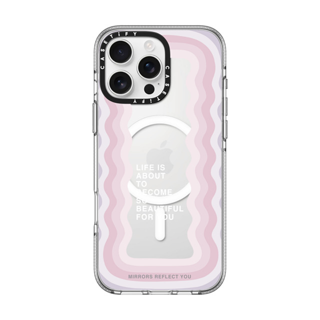 Mirrors Reflect You x CASETiFY iPhone 16 Pro Max ケース クリア クリア ケース MagSafe対応 life is beautiful