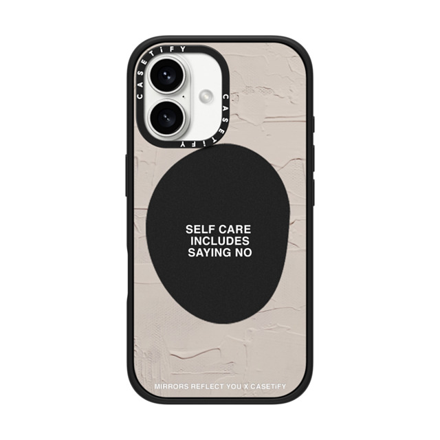 Mirrors Reflect You x CASETiFY iPhone 16 Case Quote,Typography Matte Black Impact Case MagSafe Compatible Self Care Father's Day Mirrors Reflect You x CASETiFY iPhone 16 Case Quote,Typography Matte Black Impact Case MagSafe Compatible Self Care Father's Day