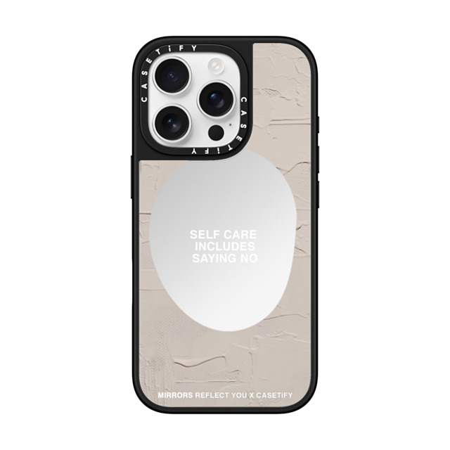 Mirrors Reflect You x CASETiFY iPhone 16 Pro Case Quote,Typography Silver on Black ミラーケース MagSafe対応 Self Care Father's Day Mirrors Reflect You x CASETiFY iPhone 16 Pro Case Quote,Typography Silver on Black ミラーケース MagSafe対応 Self Care Father's Day