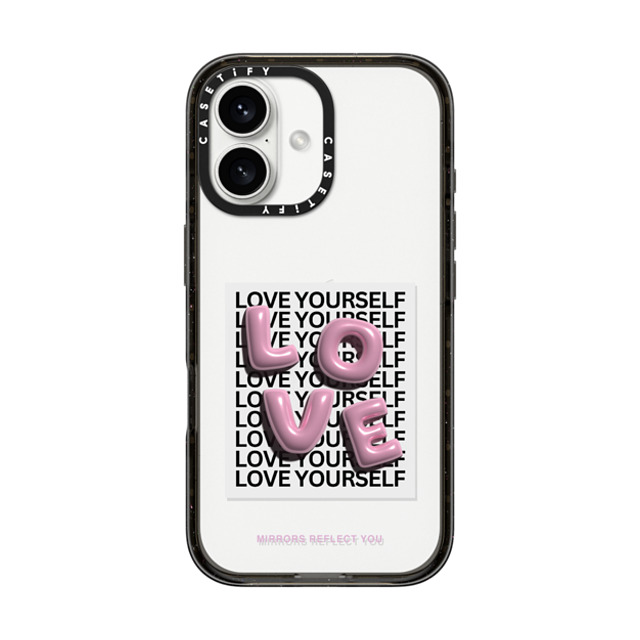 Mirrors Reflect You x CASETiFY iPhone 16 ケース ブラック インパクトケース LOVE