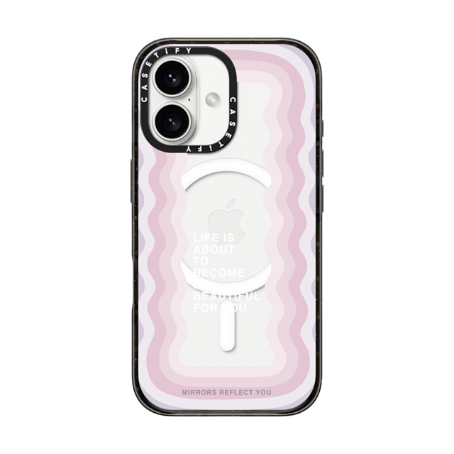 Mirrors Reflect You x CASETiFY iPhone 16 ケース ブラック インパクトケース MagSafe対応 life is beautiful