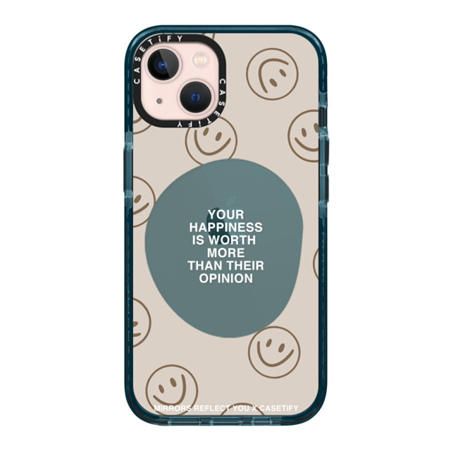 Mirrors Reflect You x CASETiFY iPhone 13 ケース Pacific Blue インパクトケース Happiness For What It's Worth