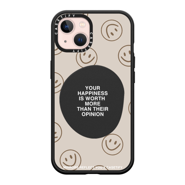 Mirrors Reflect You x CASETiFY iPhone 13 ケース マットブラック インパクトケース MagSafe対応 Happiness For What It's Worth