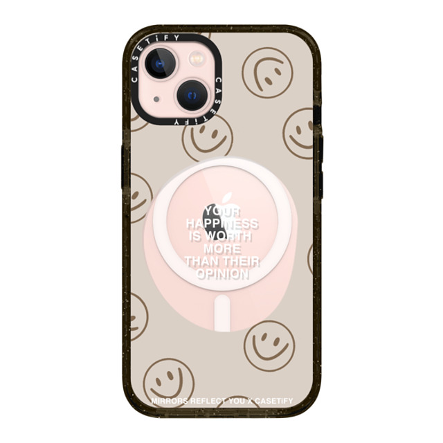 Mirrors Reflect You x CASETiFY iPhone 13 ケース ブラック インパクトケース MagSafe対応 Happiness For What It's Worth