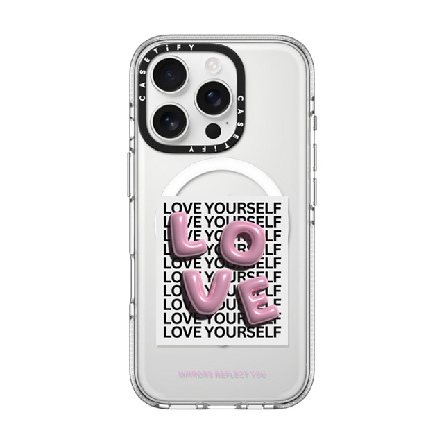 Mirrors Reflect You x CASETiFY iPhone 16 Pro ケース クリア クリア ケース MagSafe対応 LOVE