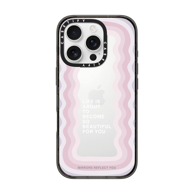 Mirrors Reflect You x CASETiFY iPhone 16 Pro ケース ブラック インパクトケース life is beautiful