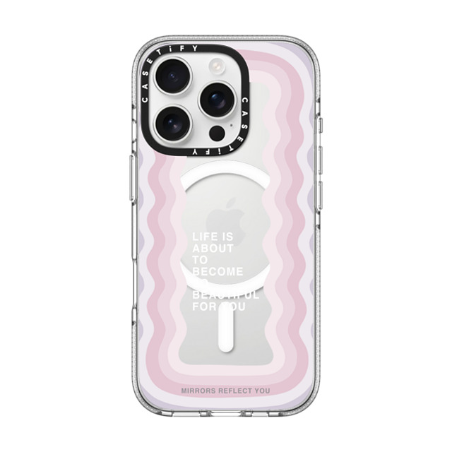 Mirrors Reflect You x CASETiFY iPhone 16 Pro ケース クリア クリア ケース MagSafe対応 life is beautiful