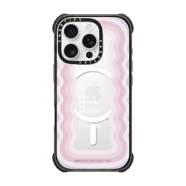 Mirrors Reflect You x CASETiFY iPhone 16 Pro Case Black ウルトラ インパクトケース MagSafe 対応 life is beautiful Mirrors Reflect You x CASETiFY iPhone 16 Pro Case Black ウルトラ インパクトケース MagSafe 対応 life is beautiful