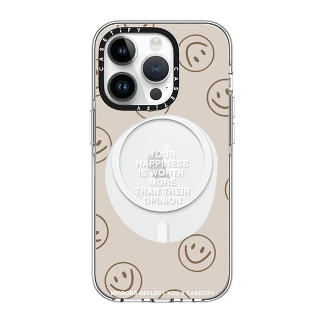 Mirrors Reflect You x CASETiFY iPhone 14 Pro ケース クリア クリア ケース MagSafe対応 Happiness For What It's Worth