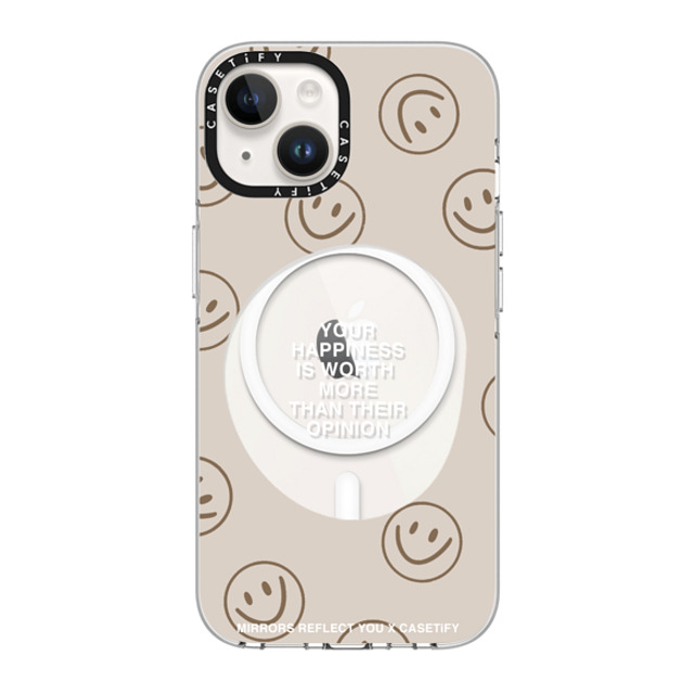 Mirrors Reflect You x CASETiFY iPhone 14 ケース クリア クリア ケース MagSafe対応 Happiness For What It's Worth