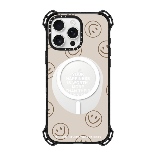 Mirrors Reflect You x CASETiFY iPhone 16 Pro Max ケース ブラック バウンスケース Happiness For What It's Worth